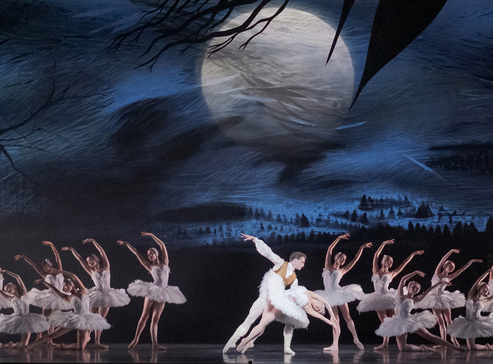 Harrison James and Jurgita Dronina with Artists of the Ballet in Swan Lake.