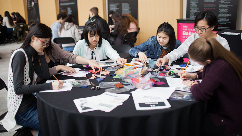 High school students at SHSM Workshop at the Four Seasons Centre for the Performing Arts.