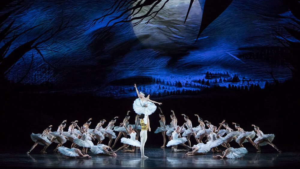 Christopher Gerty and Genevieve Penn Nabity with Artists of the Ballet in Swan Lake.