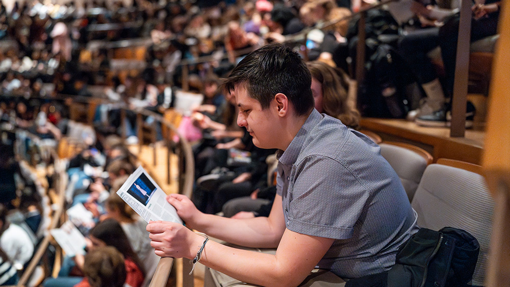 Audience member at a performance